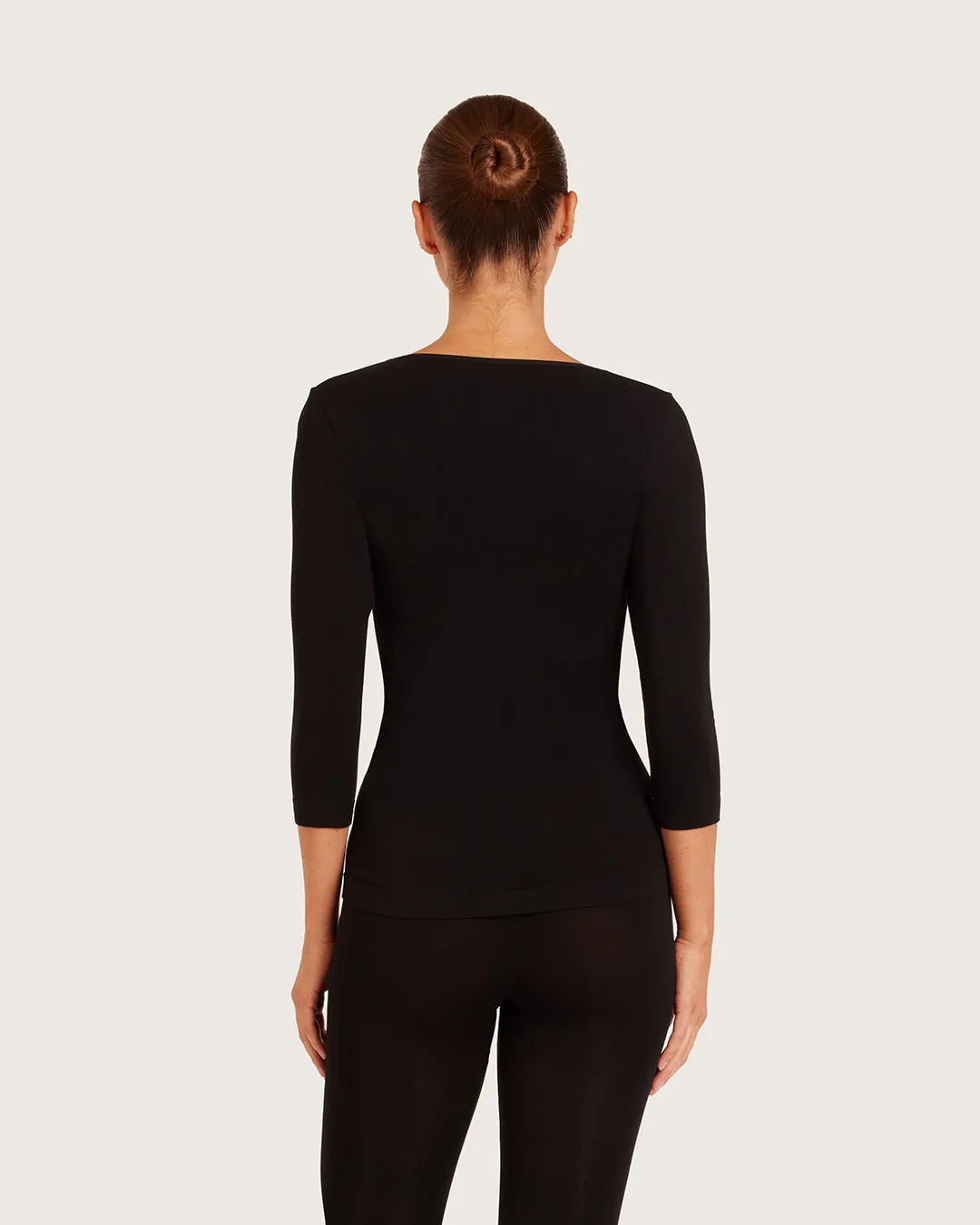 Base Layer 3/4 Sleeve Top - Black sold by Boody Eco Wear product image thumbnail 3
