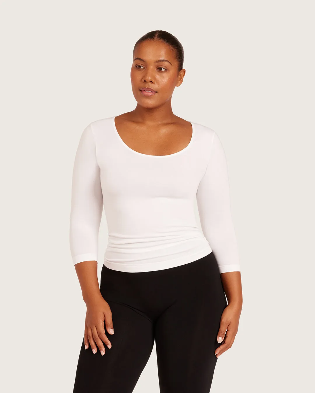 Base Layer 3/4 Sleeve Top - White sold by Boody Eco Wear product image thumbnail 5