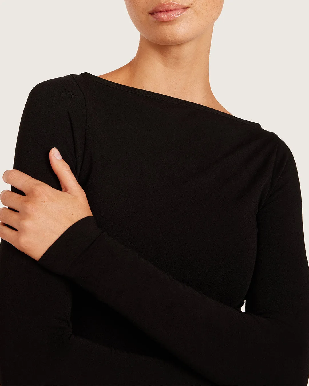 Base Layer Boatneck Long Sleeve Top - Black sold by Boody Eco Wear product image thumbnail 4