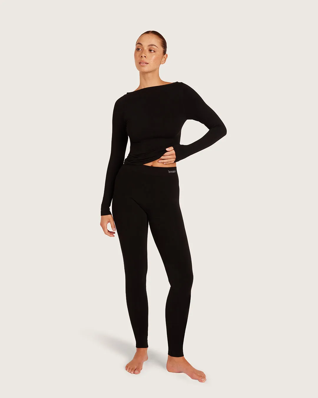 Base Layer Boatneck Long Sleeve Top - Black sold by Boody Eco Wear product image thumbnail 5
