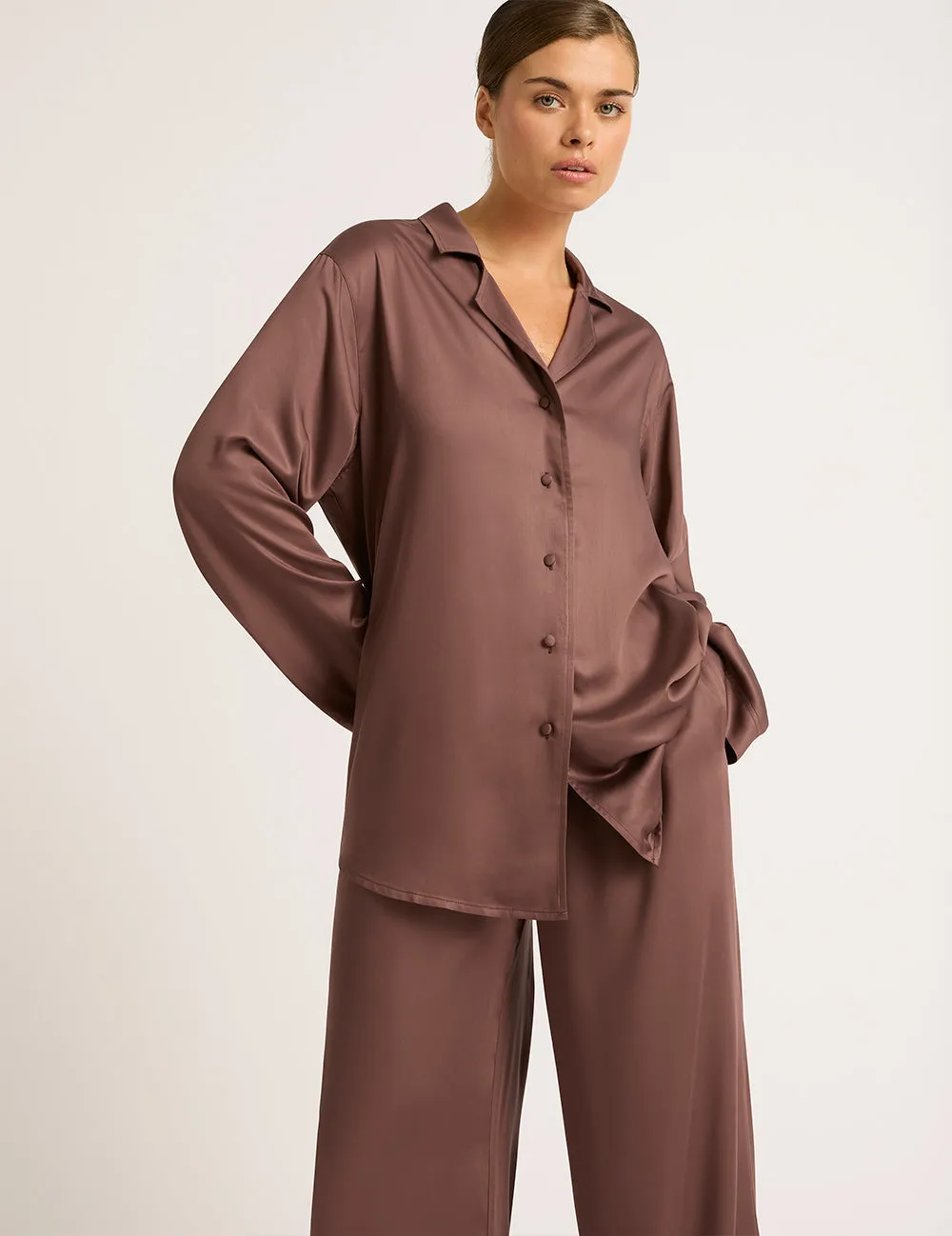 Vegan Silk Long Sleeve Shirt - Garnet sold by Boody Eco Wear product image thumbnail 4