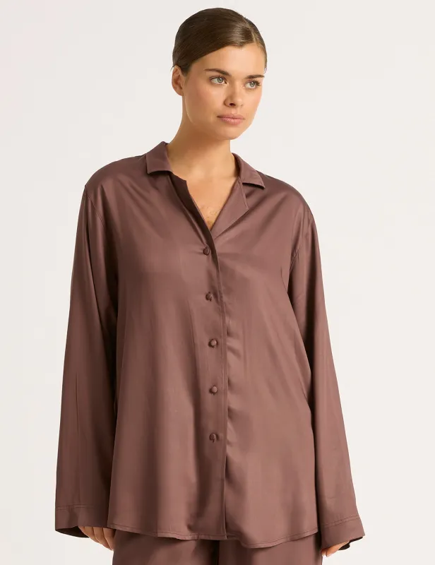 Vegan Silk Long Sleeve Shirt - Garnet made by Boody Eco Wear