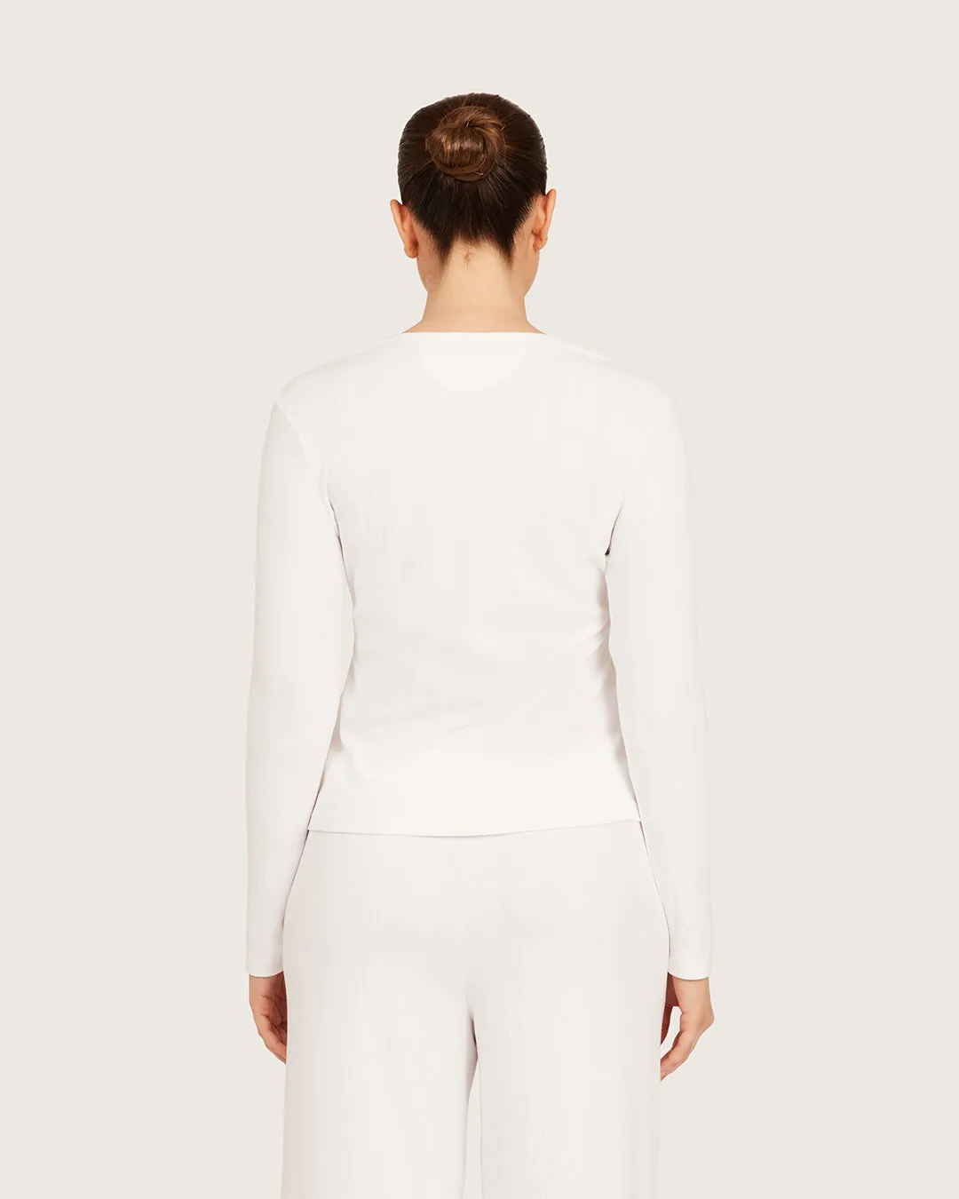 Long Sleeve Henley Top - Chalk White sold by Boody Eco Wear product image thumbnail 3