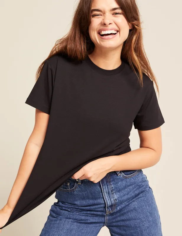 Women's Classic Crew Neck T-Shirt - Black sold by Boody Eco Wear