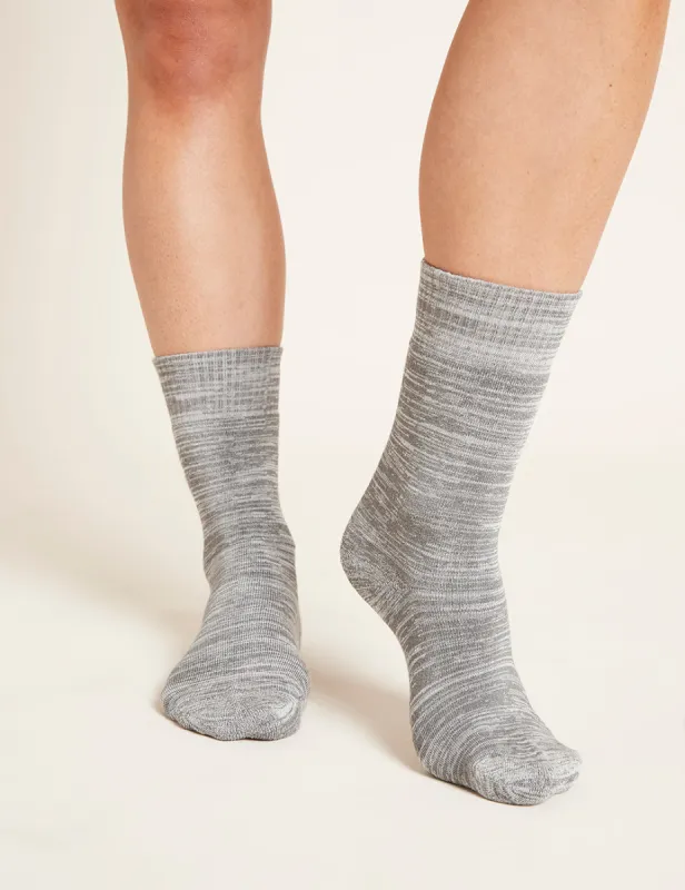 Women's Crew Boot Socks - Light Grey Marl made by Boody Eco Wear