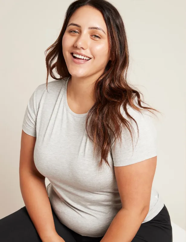 Women's Crew Neck T-Shirt - Light Grey Marl sold by Boody Eco Wear