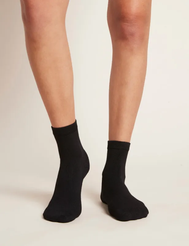 Women's Everyday Quarter Crew Socks - Black sold by Boody Eco Wear