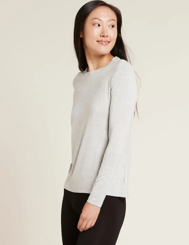 Women's Long Sleeve Round Neck T-Shirt - Light Grey Marl sold by Boody Eco Wear
