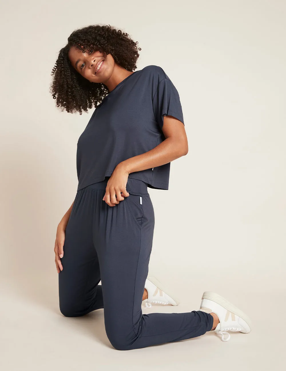 Downtime Crop Tee - Storm sold by Boody Eco Wear product image thumbnail 3