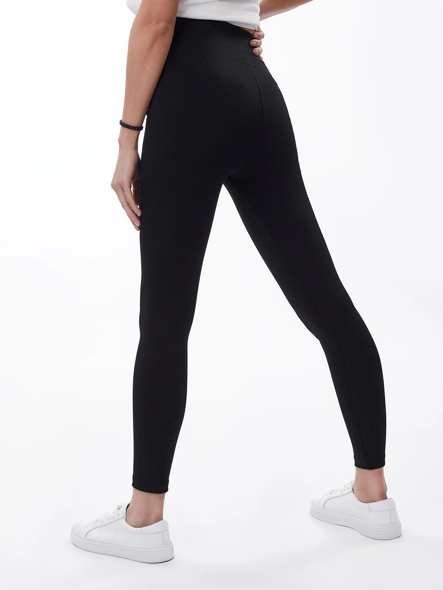 Womens Zelal Ribbed Leggings Black sold by Brand Corner product image thumbnail 3
