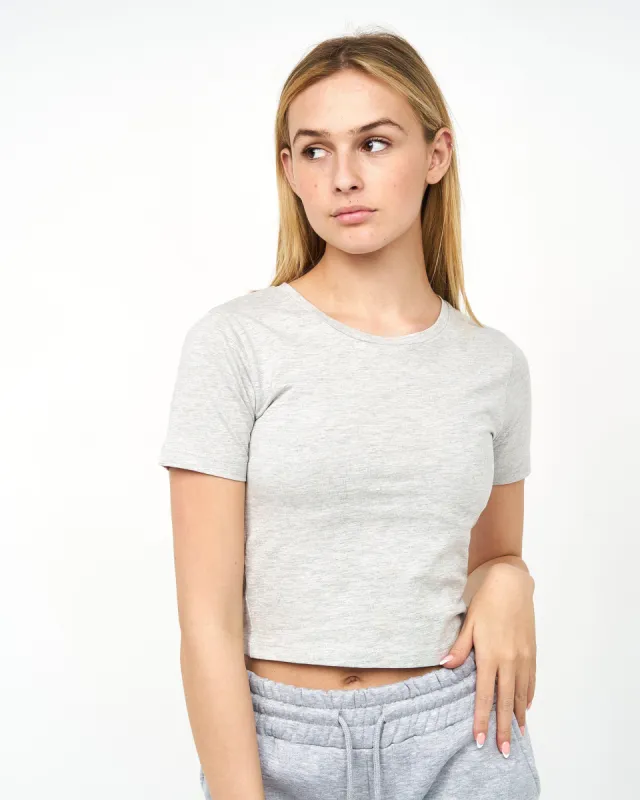 Juice Ladies Tilly Crop T-Shirt Grey Marl sold by Brand Corner