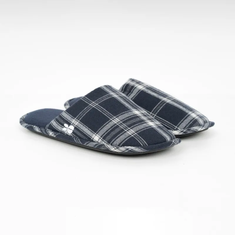 Crosshatch Mens Twostep Slippers Blue Check sold by Brand Corner
