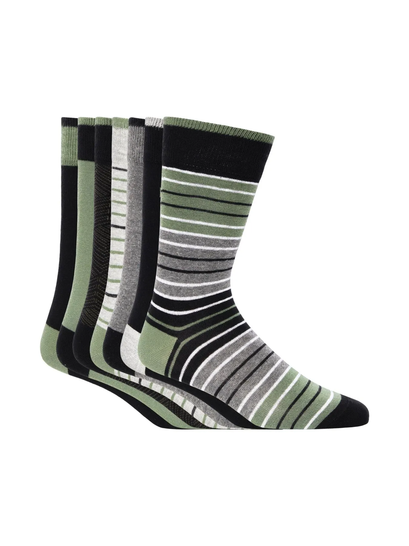 Mens Bellion Olive Socks 7pk Assorted sold by Brand Corner