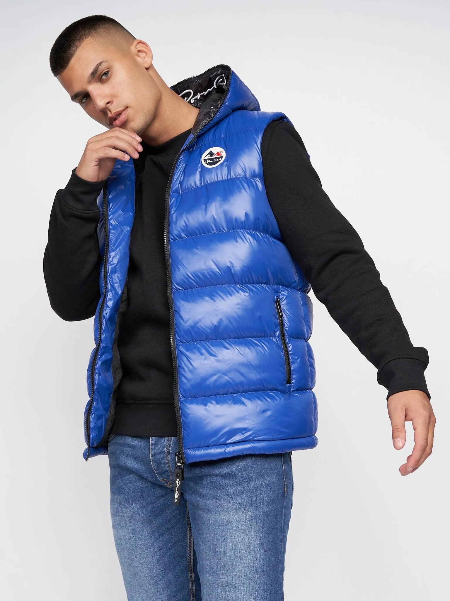 Mateo Hooded Gilet Mid Blue sold by Brand Corner product image thumbnail 3