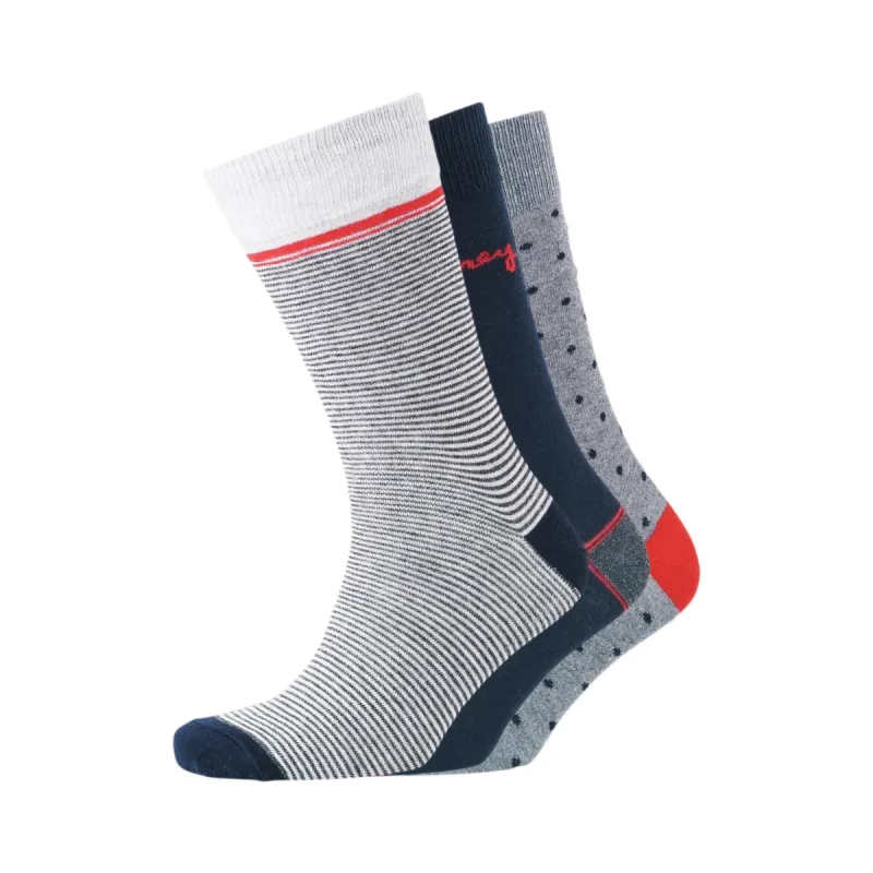 Money Mens Dot Trio Socks 3pk - Lt Grey/Night Sky sold by Brand Corner