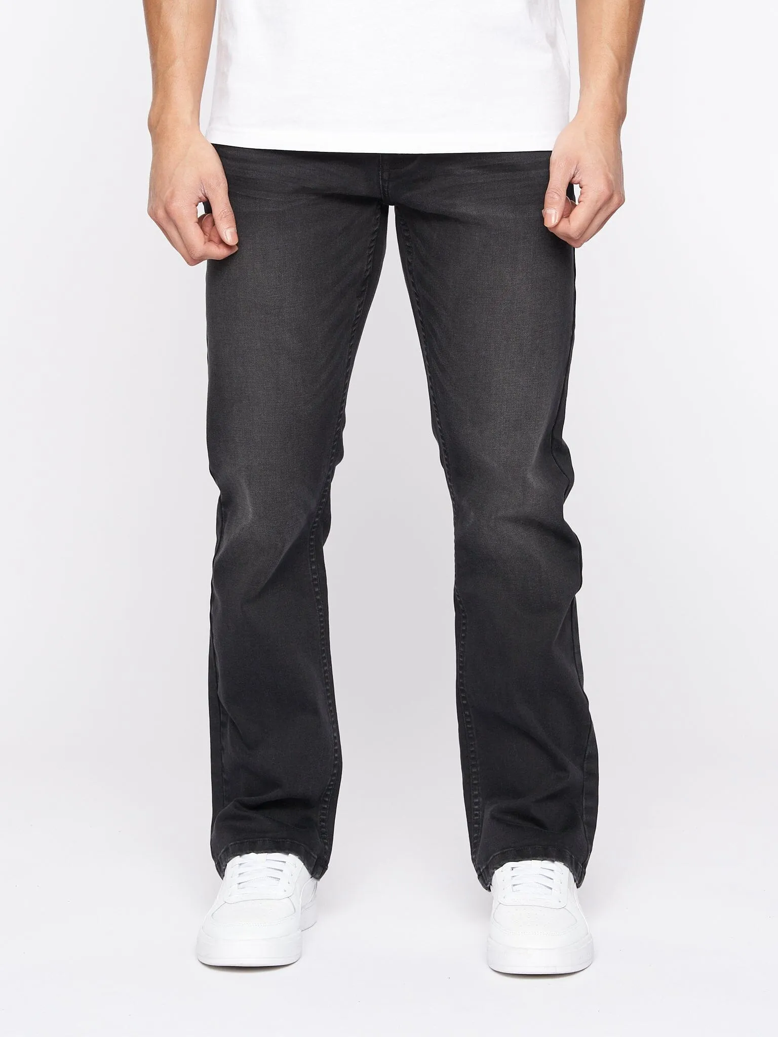 Mens Winsbury Bootcut Jeans Black Wash sold by Brand Corner