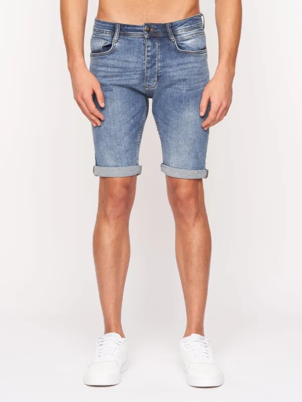 Crosshatch Mens Tadcaster Denim Shorts Light Wash sold by Brand Corner