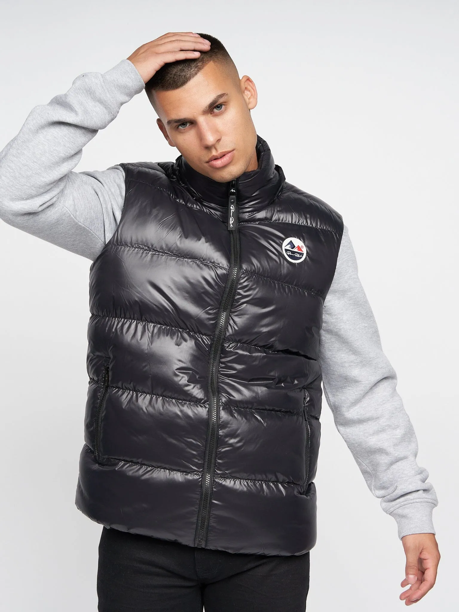 Henrico Detachable Hood Gilet Black sold by Brand Corner
