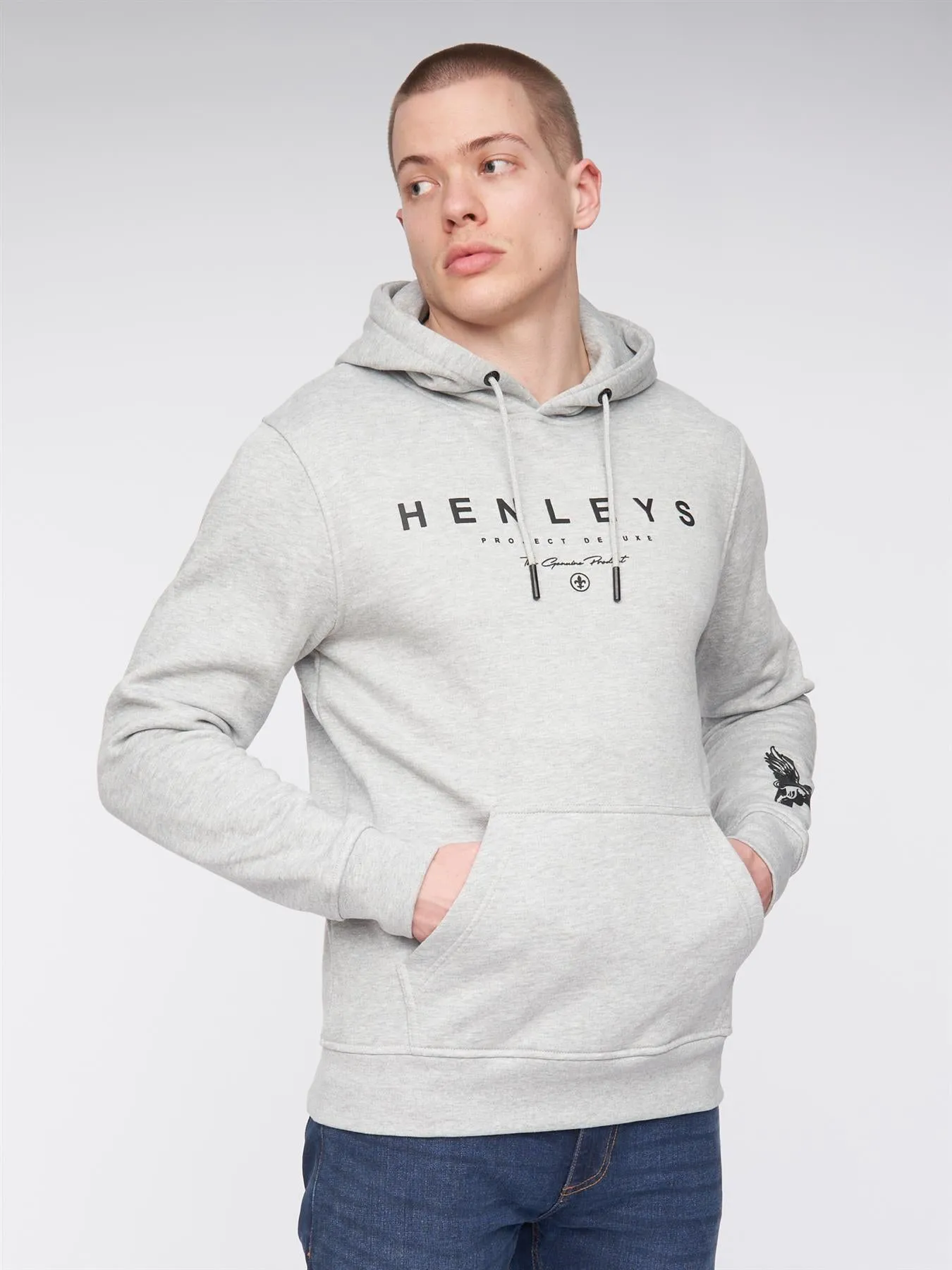 Mens Hentyme Hoodie Grey Marl sold by Brand Corner product image thumbnail 3