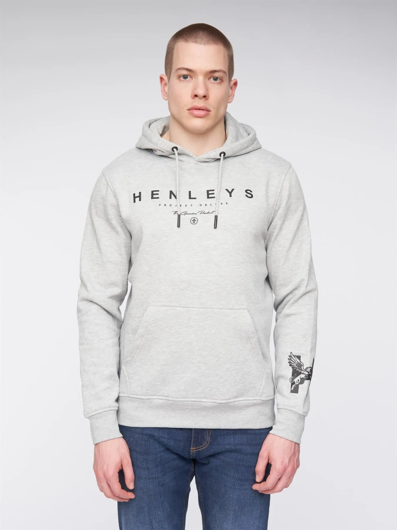 Mens Hentyme Hoodie Grey Marl sold by Brand Corner