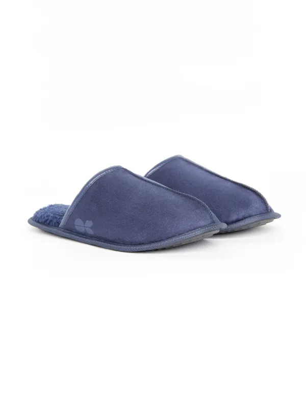 Tinuviel Fur Slipper Mule Navy made by Brand Corner