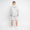 Crosshatch Mens Emmson Hoodie Grey Marl sold by Brand Corner