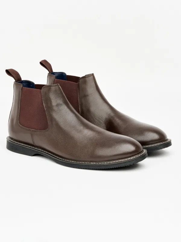 Maxwall Leather Chelsea Boot Brown made by Brand Corner