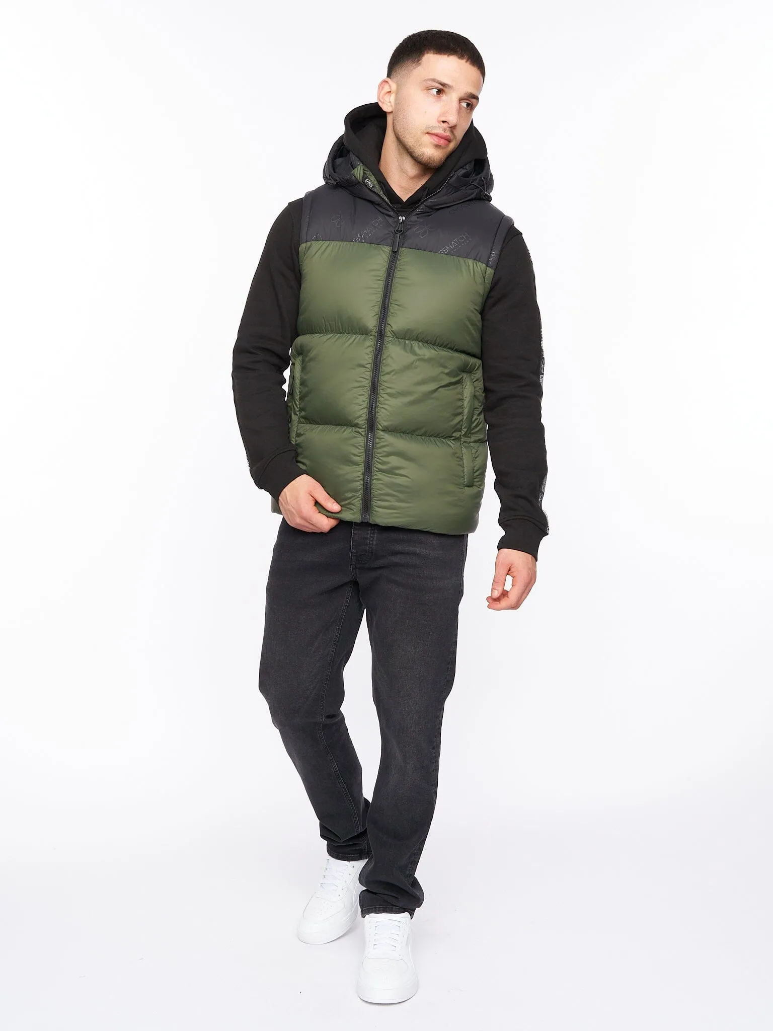 Chemerley Hooded Gilet Olive sold by Brand Corner product image thumbnail 3