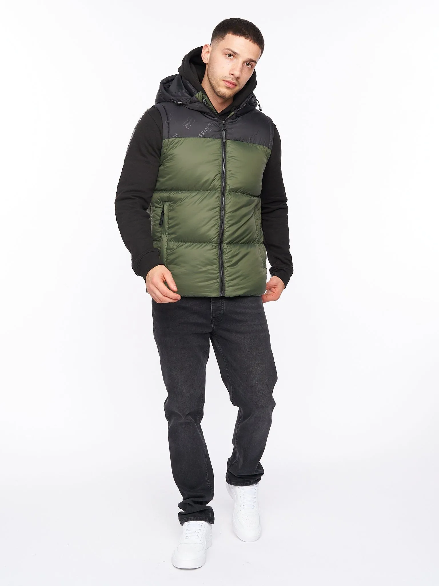 Chemerley Hooded Gilet Olive sold by Brand Corner product image thumbnail 2