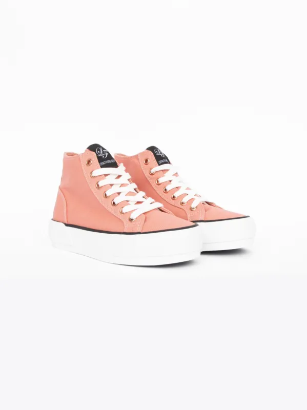 Ladies Millie Hi-Tops Pink/White sold by Brand Corner