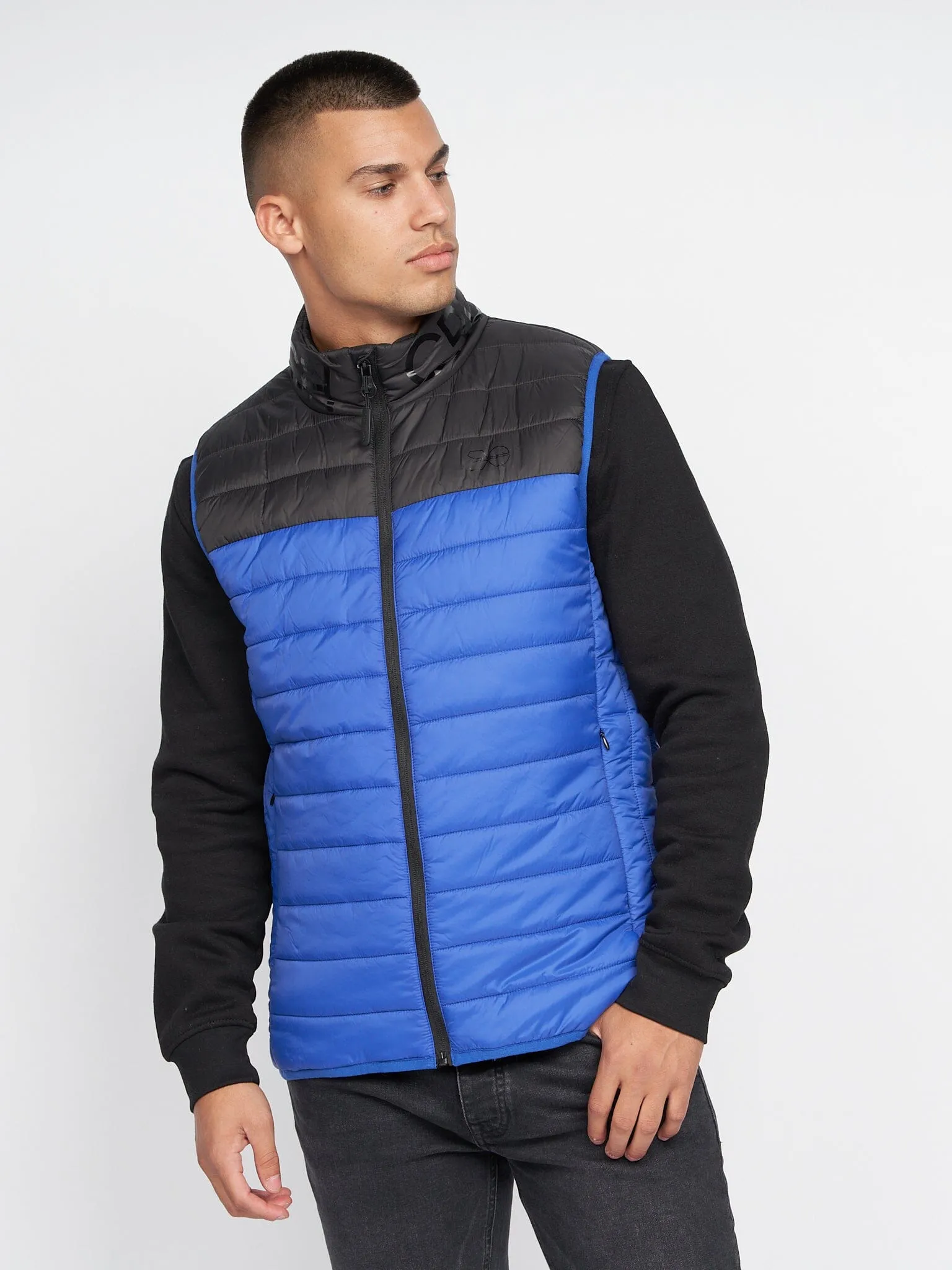 Presnell High Neck Gilet Blue sold by Brand Corner
