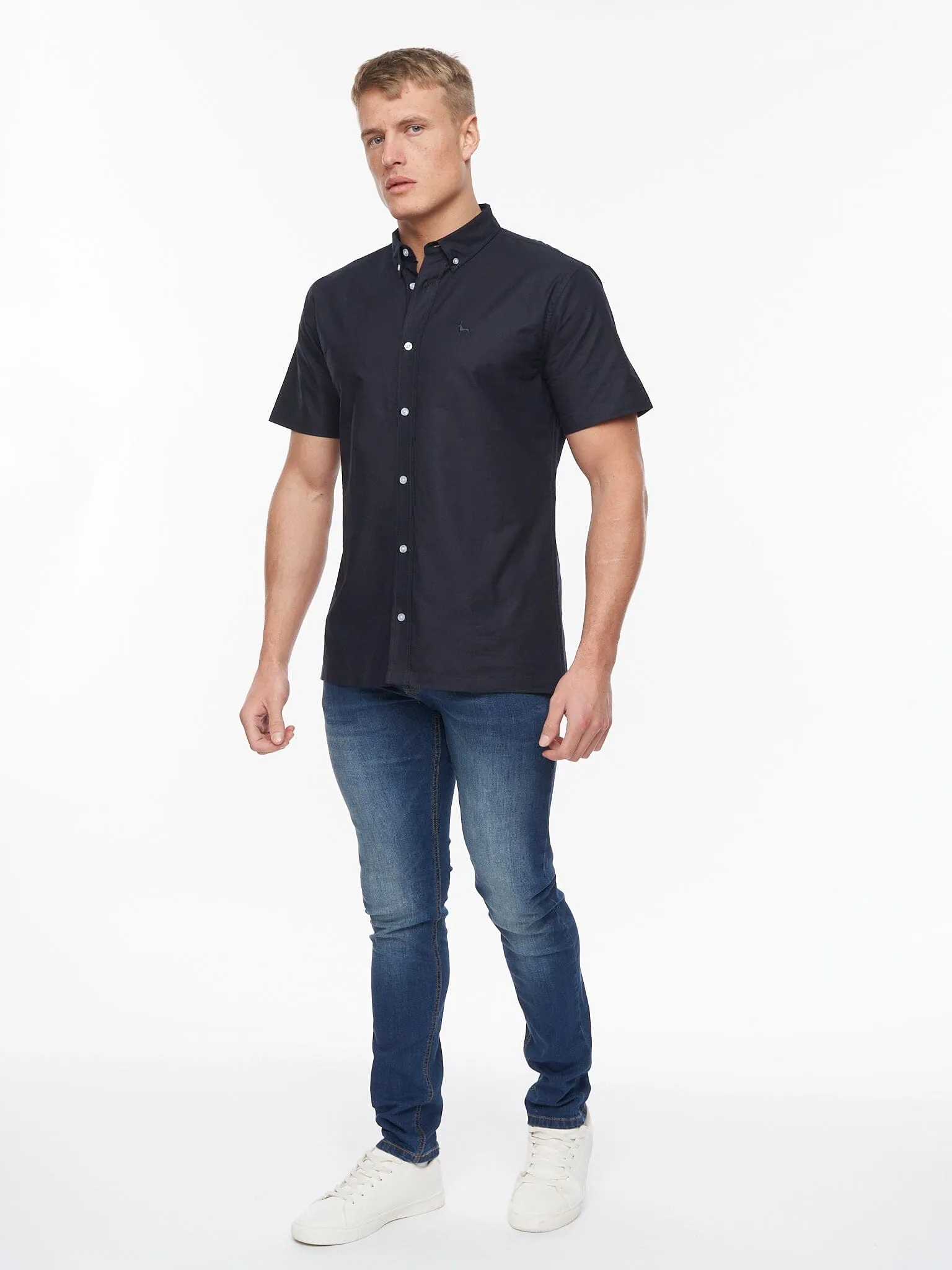 Balton Short Sleeve Oxford Shirt Navy sold by Brand Corner product image thumbnail 2