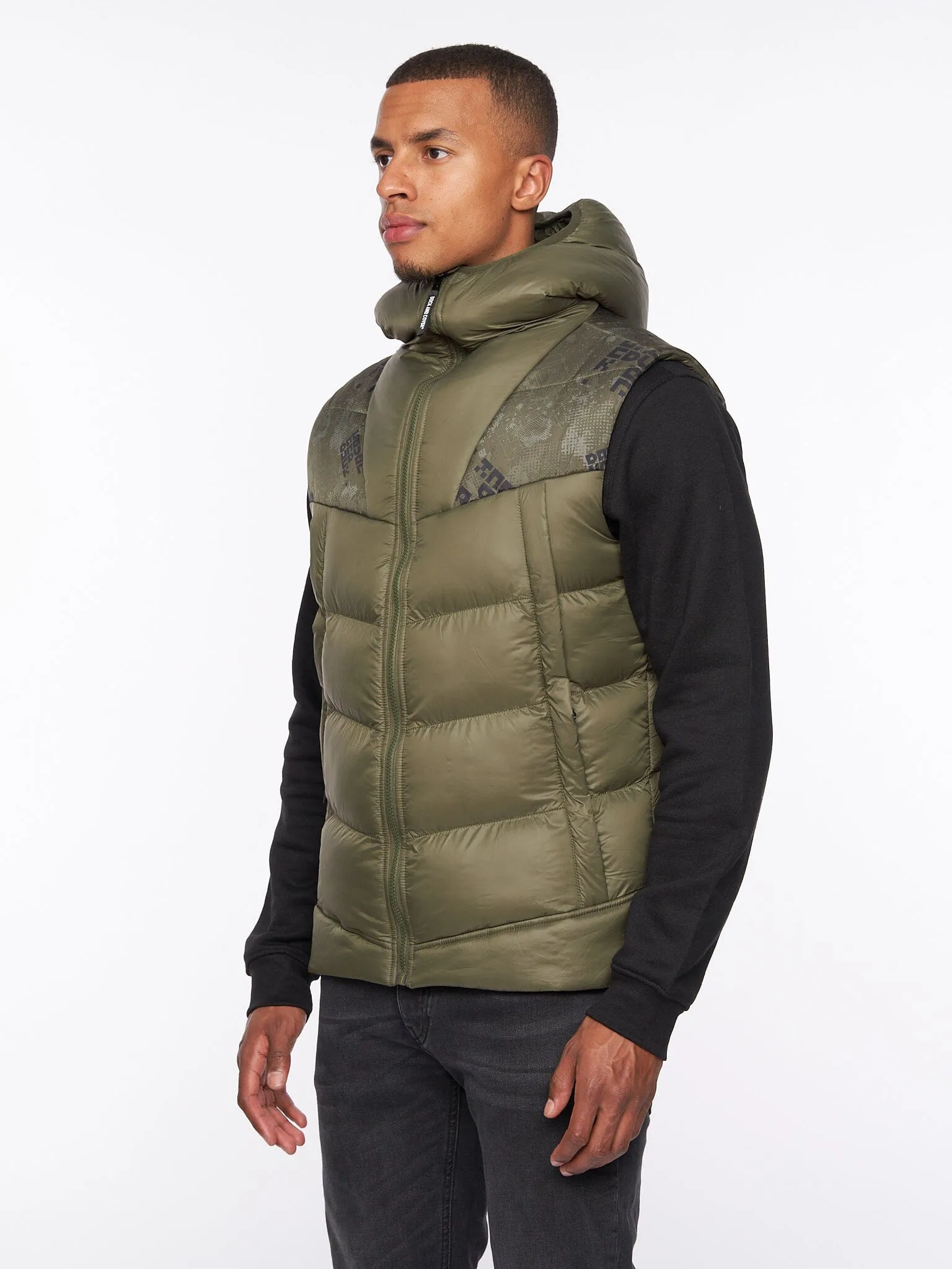 Rierson Hooded Gilet Dark Olive sold by Brand Corner product image thumbnail 3