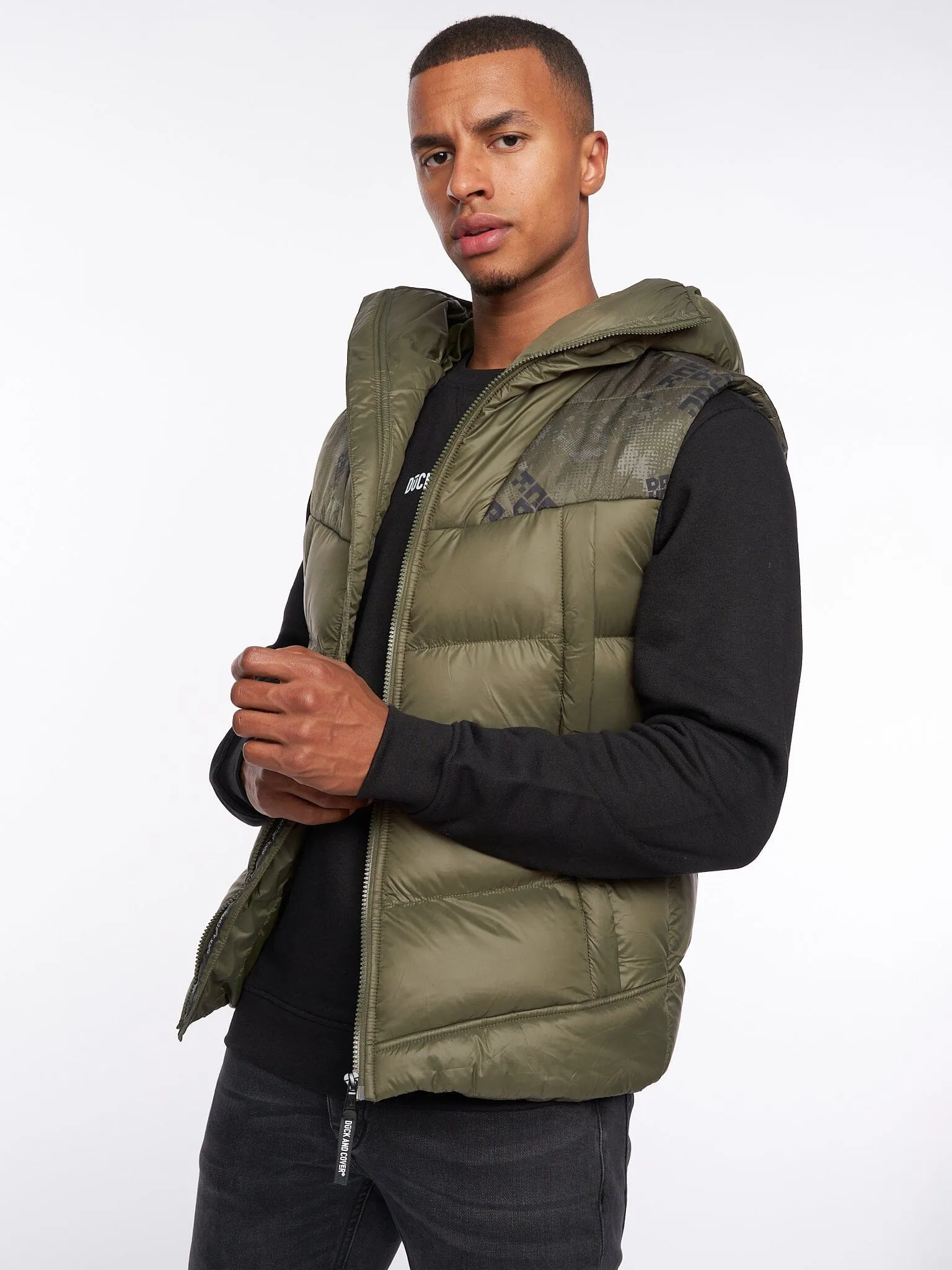 Rierson Hooded Gilet Dark Olive sold by Brand Corner product image thumbnail 5