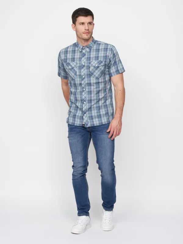 Femington Short Sleeve Shirt Blue Check sold by Brand Corner
