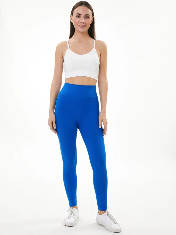 Womens Zelal Ribbed Leggings Blue sold by Brand Corner