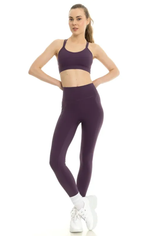 Arya  Pocket Leggings Plum sold by Brand Corner