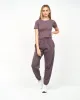 Juice Ladies Tilly Crop T-Shirt Charcoal Mauve sold by Brand Corner