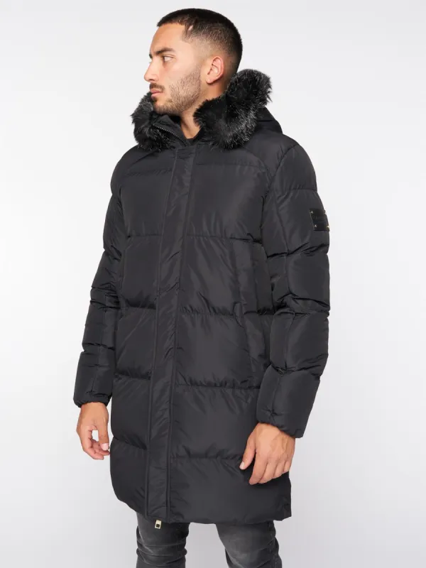 Mens Omarez 2.0 Long Puffer Jacket Black sold by Brand Corner