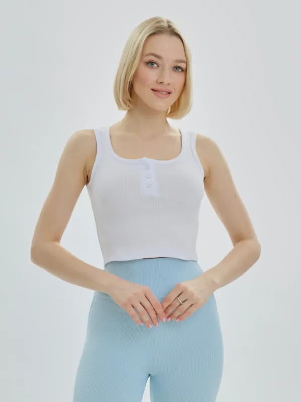 Womens Mercan Crop Vest White made by Brand Corner