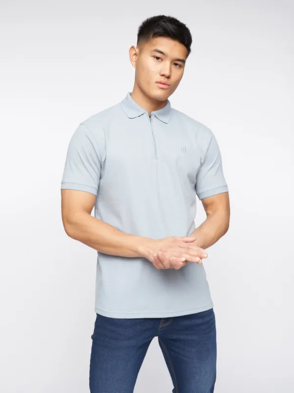 Telepart Zip Polo Dusty Blue sold by Brand Corner