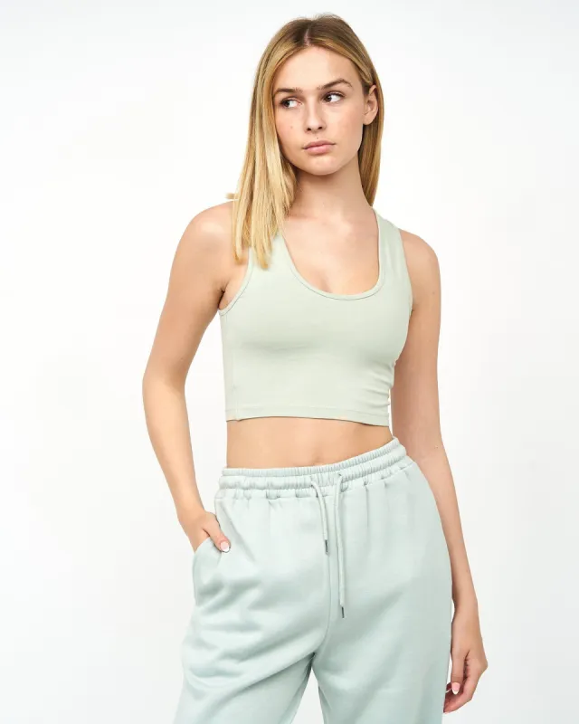 Juice Ladies Mazey Crop Vest Sage sold by Brand Corner
