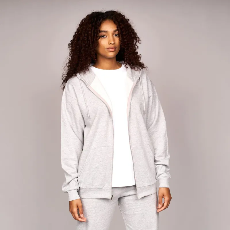 Juice Ladies Fabrica Zip Thru  Hoodie Grey Marl sold by Brand Corner