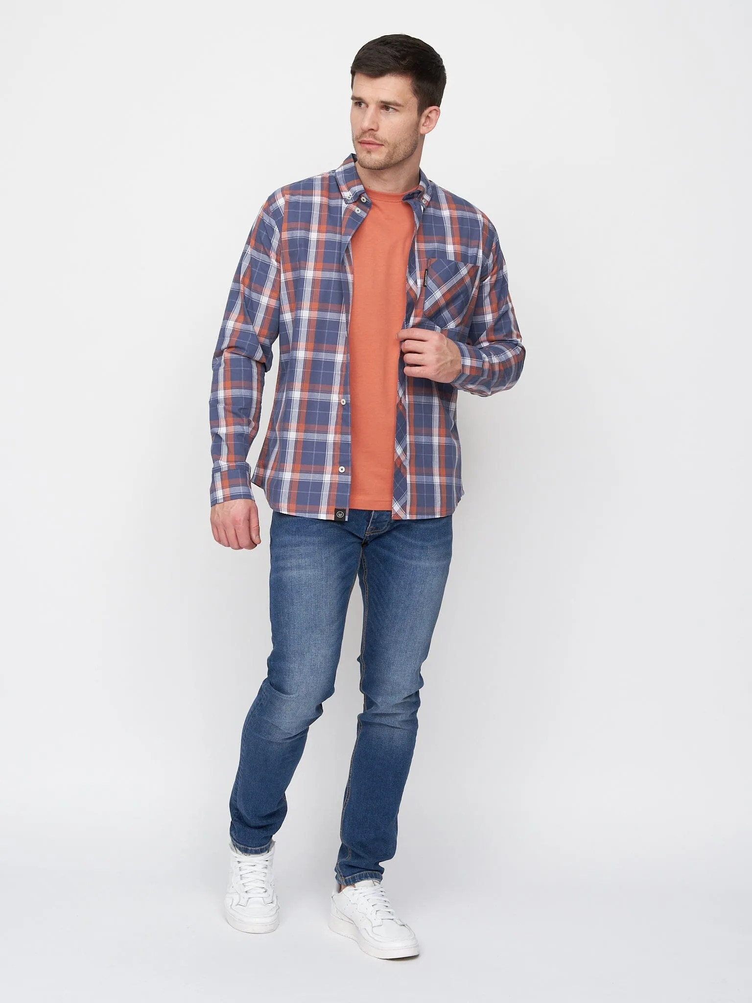 Lennmore Shirt Navy Check sold by Brand Corner
