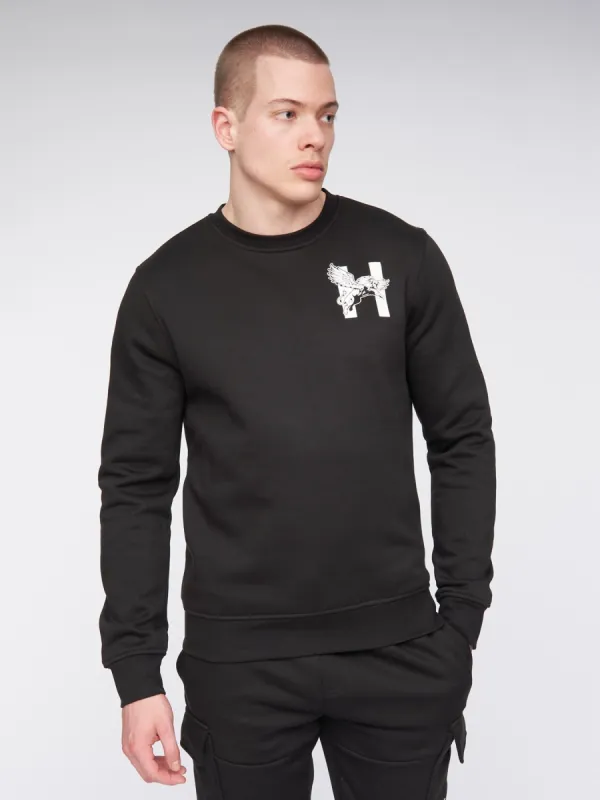 Mens Moorehen Crew Sweat Black sold by Brand Corner