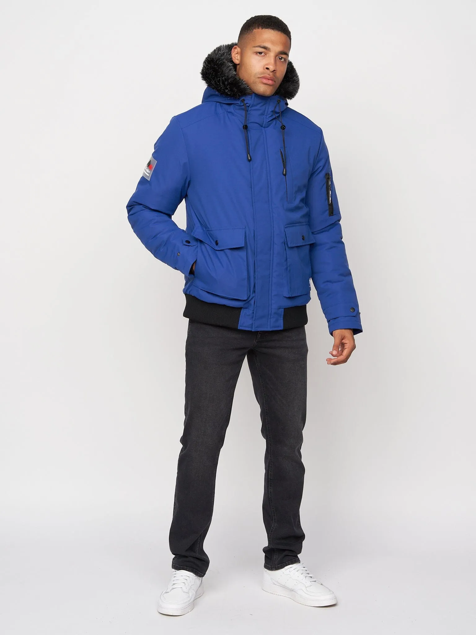 Emarnos Hooded Bomber Jacket Mid Blue sold by Brand Corner product image thumbnail 2