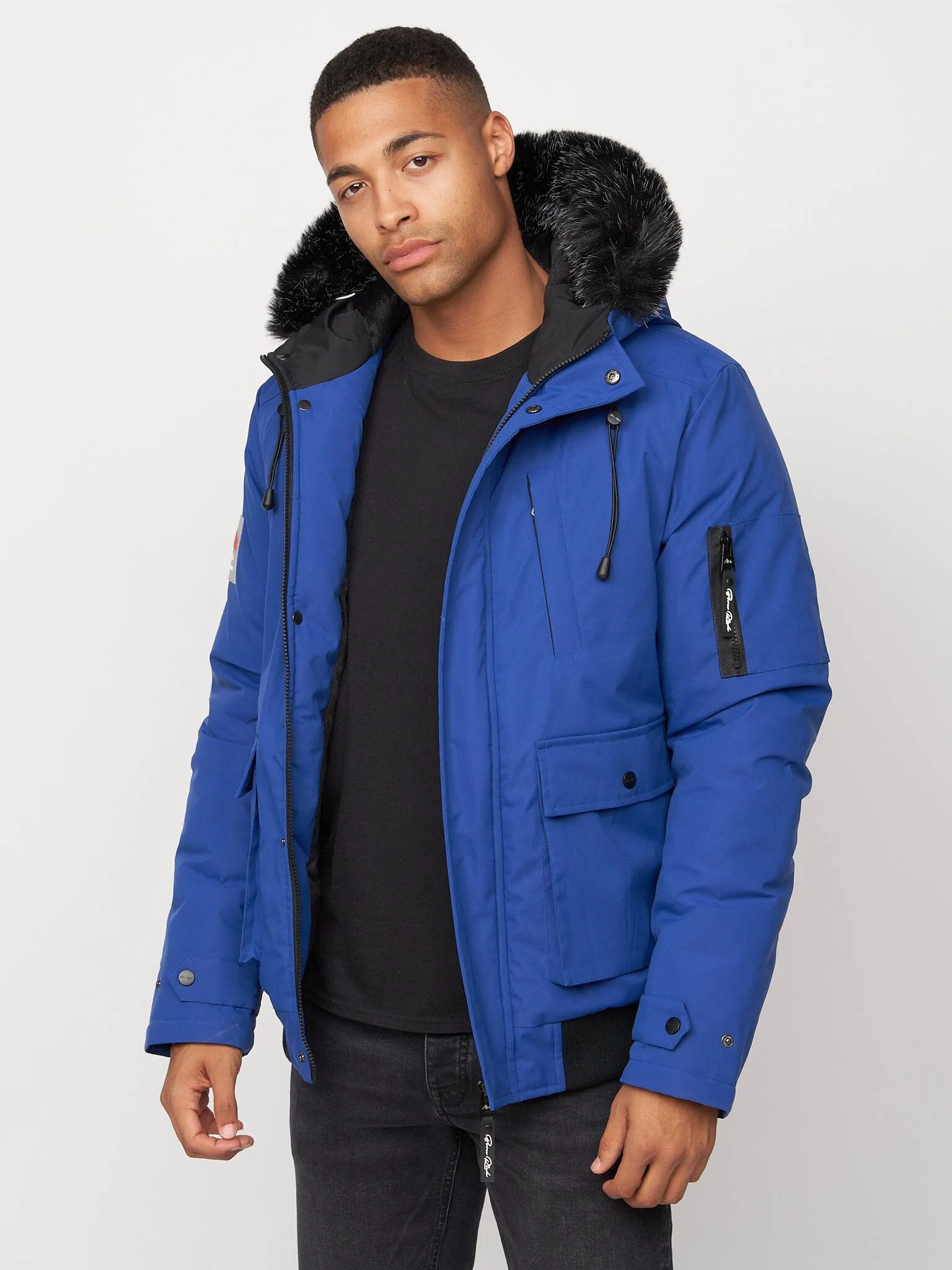 Emarnos Hooded Bomber Jacket Mid Blue sold by Brand Corner product image thumbnail 3