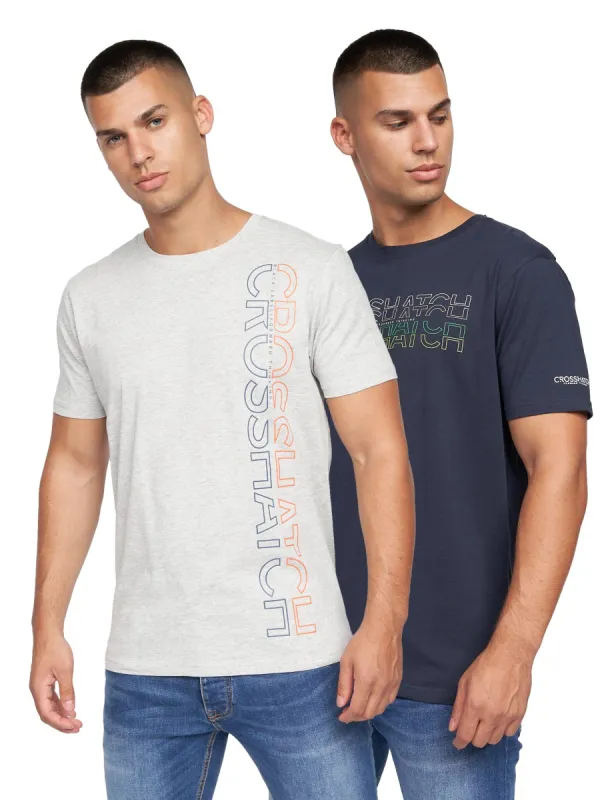 Cramtar T-Shirt 2pk Navy/Grey Marl sold by Brand Corner