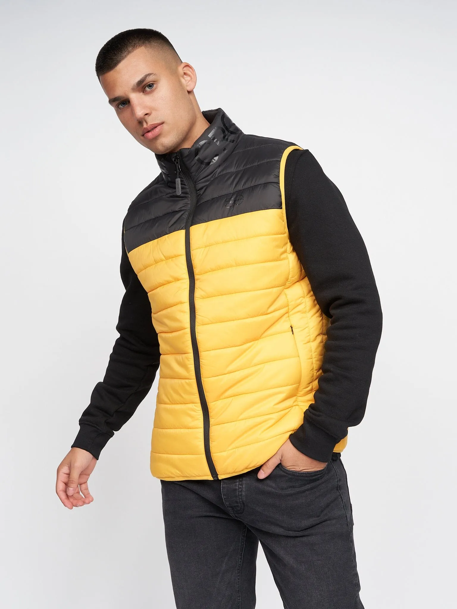 Presnell High Neck Gilet Yellow sold by Brand Corner