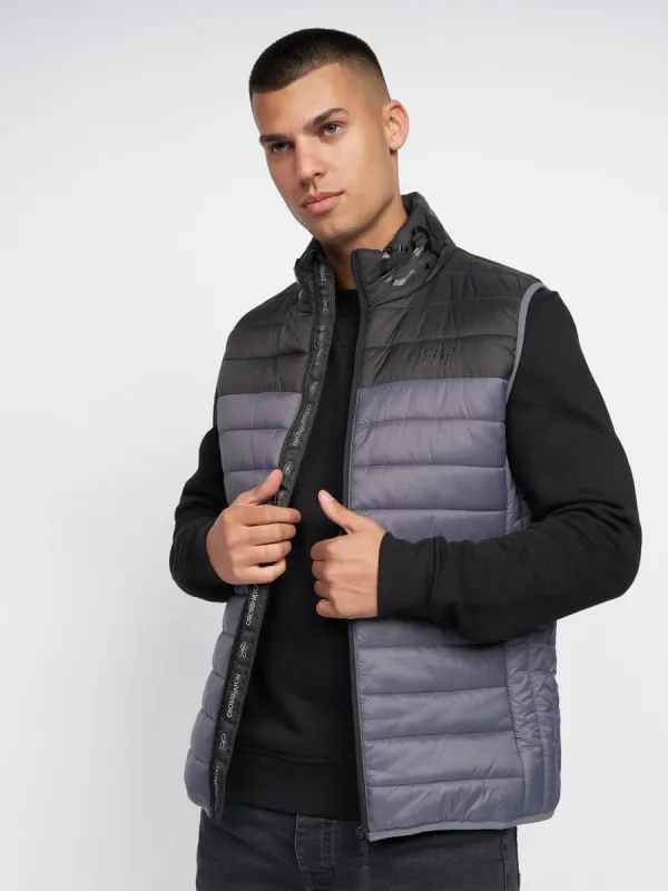 Presnell High Neck Gilet Charcoal sold by Brand Corner